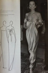 1976 Halston Strapless Iconic Front Tie Bias Cut Dress in White Jersey