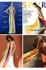 Spring 2016 Chloe by Clare Waight Keller Runway Look 24 Hand Dyed Multicolor Silk Chiffon Dress