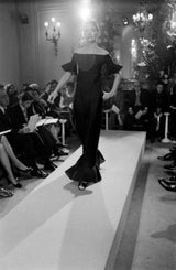 Rare Spring 1972 Christian Dior by Marc Bohan Haute Couture Blue Silk Gazaar Dress