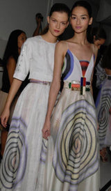 Spring 2008 Fendi by Karl Lagerfeld Runway Look 19 & Ad Campaign Silk Organza & Chiffon Print Dress
