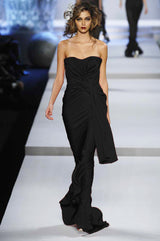 Important Spring 2008 Christian Dior by John Galliano Runway Look 53 Black Silk Strapless Dress