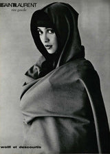 Well Documented Fall 1976 Yves Saint Laurent Hooded Cape w Braided Edges & Tassel Details