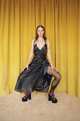 Spring 2019 Attico Metallic Rainbow Striped Mini Dress New with Tags