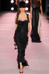 Fall 2006 Nina Ricci by Lars Nilsson Look 34 Black Net Column Dress w Densely Beaded Detailing