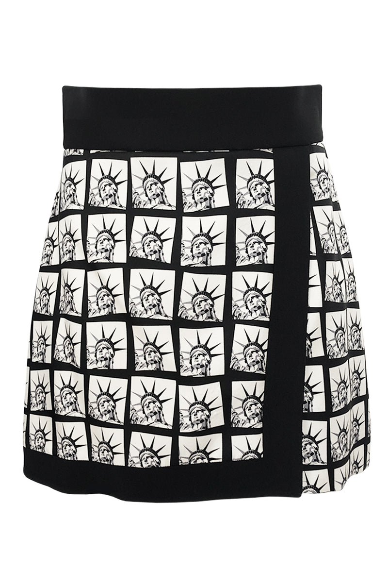 Fall 2014 Fausto Puglisi Graphic Liberty Print Flared Mini Skirt