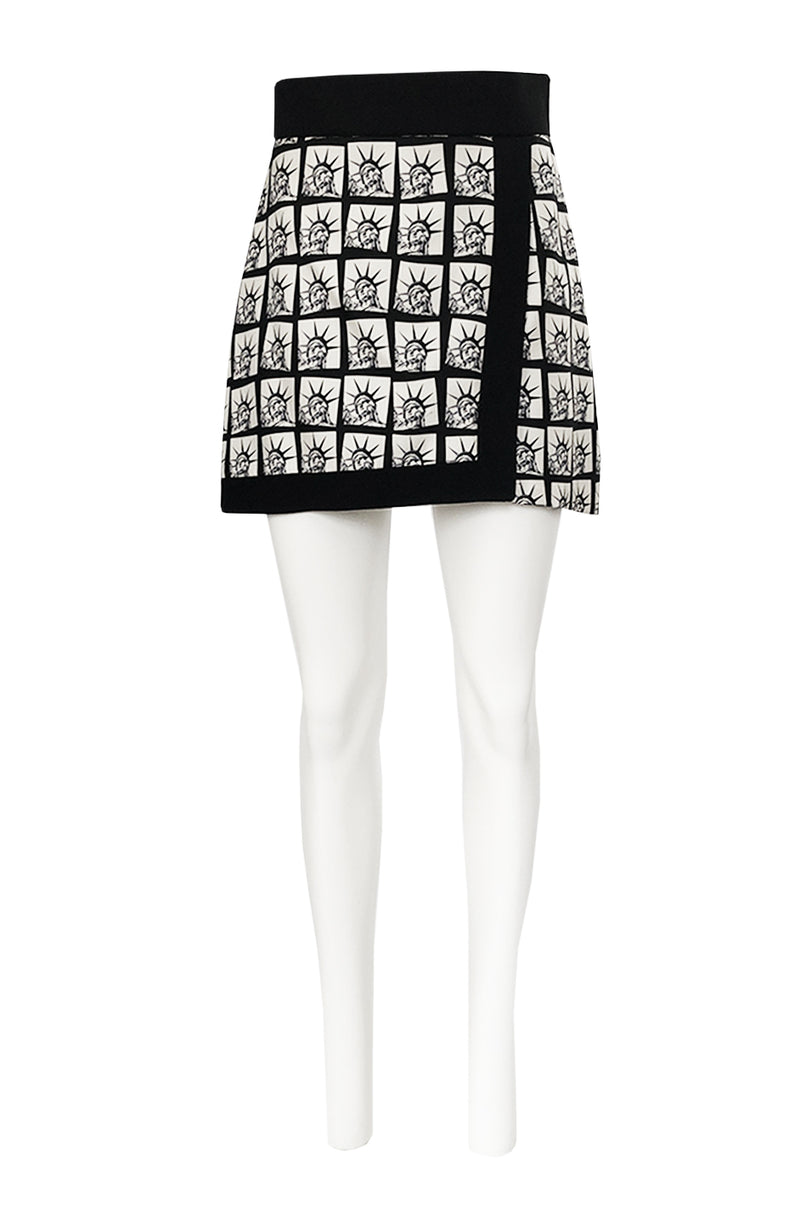Fall 2014 Fausto Puglisi Graphic Liberty Print Flared Mini Skirt