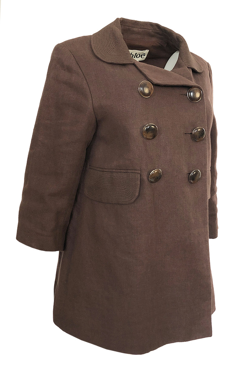 Spring 2007 Chloe Runway Baby Doll Aubergine Linen Jacket