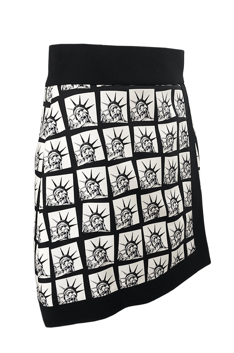 Fall 2014 Fausto Puglisi Graphic Liberty Print Flared Mini Skirt