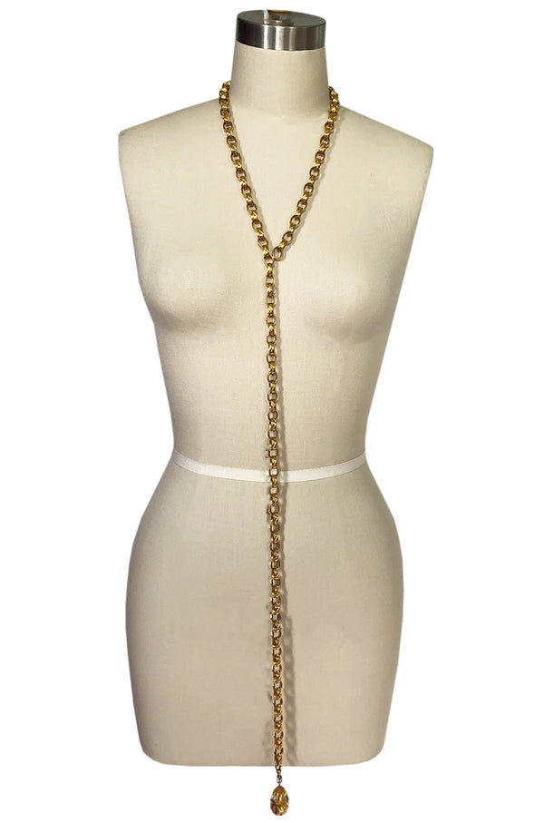 Vintage Chanel Gold Drop Charm Necklace, Belt or Headpiece