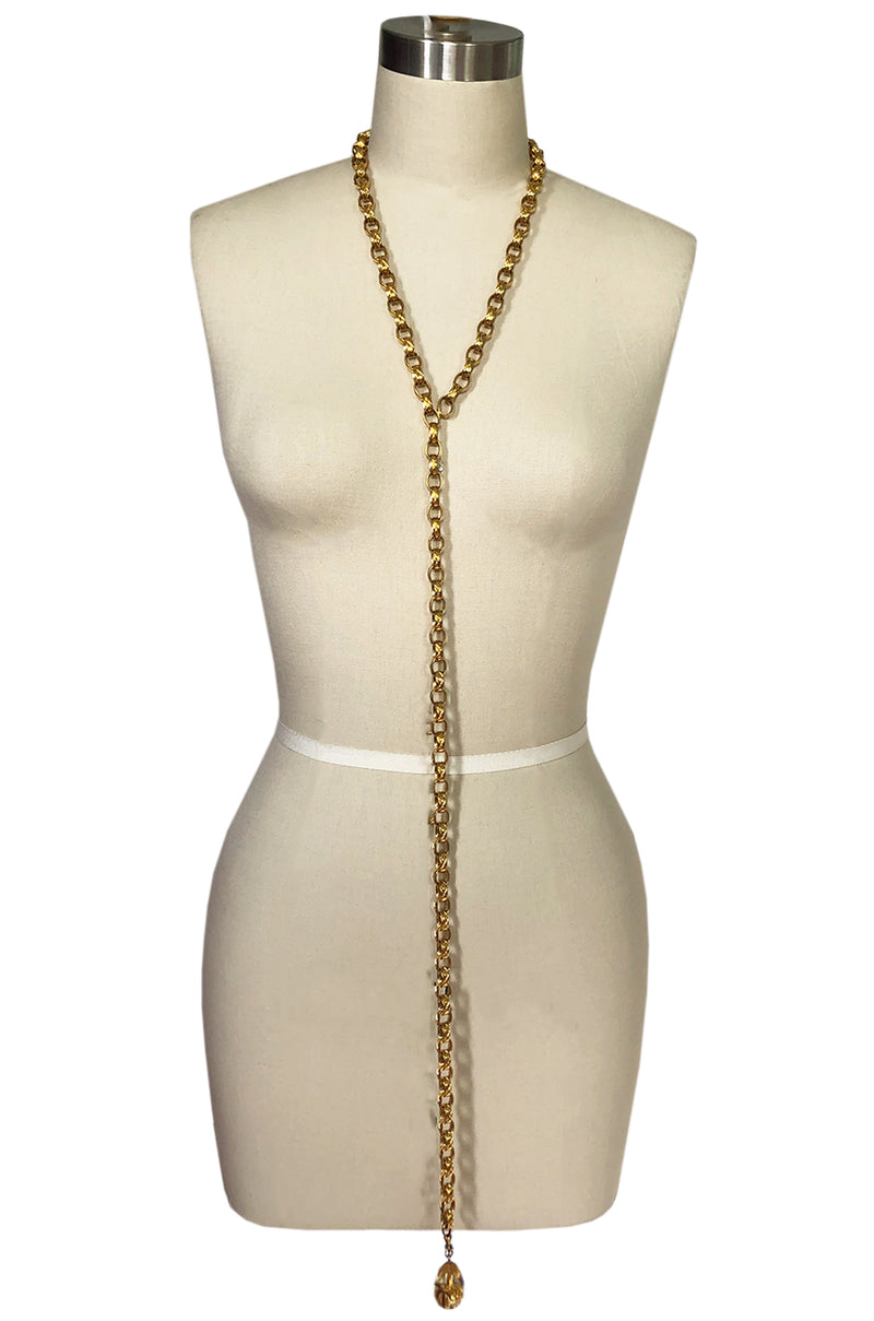 Vintage Chanel Gold Drop Charm Necklace, Belt or Headpiece