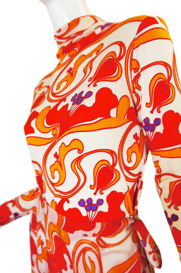 1970s Silk La Mendola Silk w Chiffon Skirt