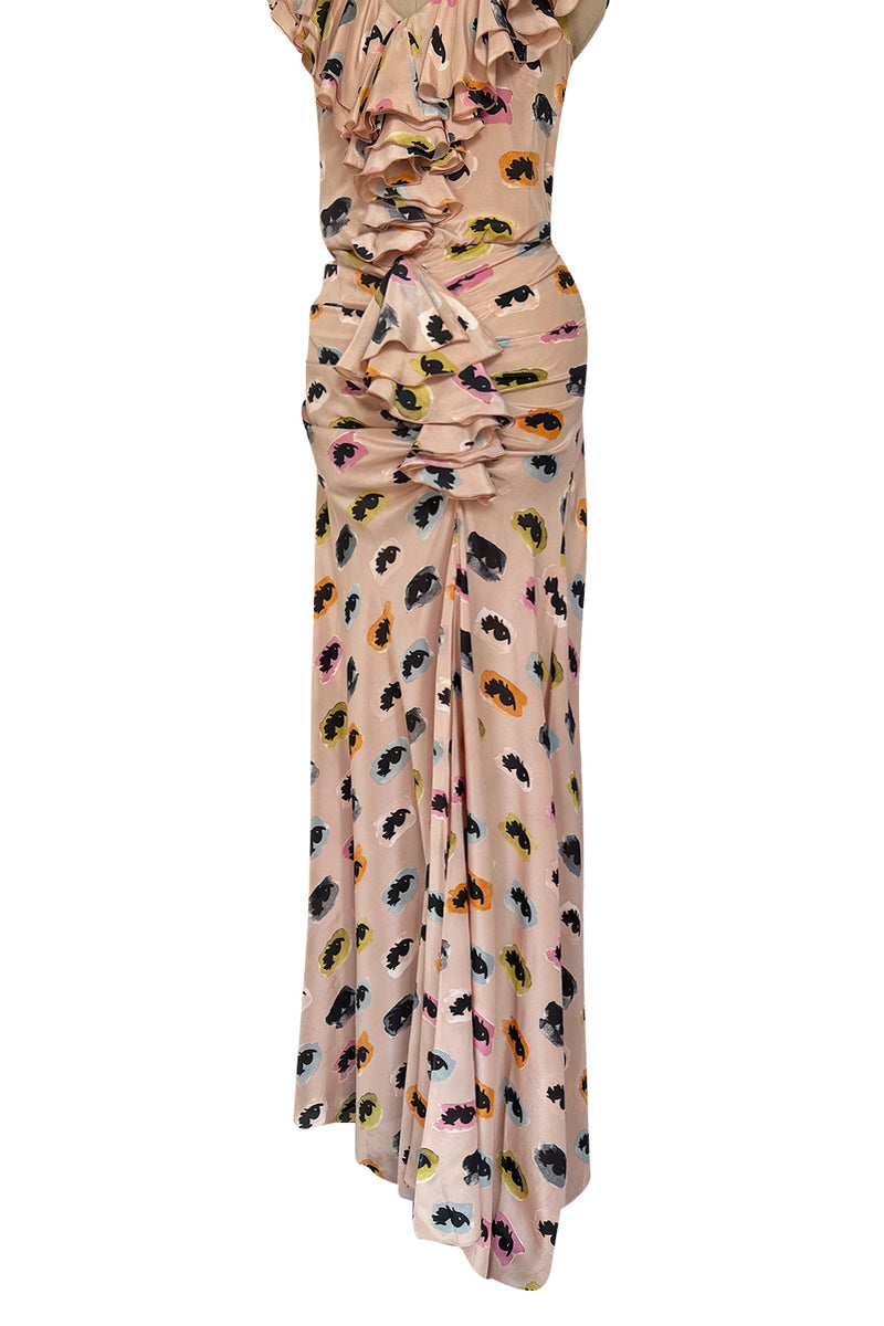 Bias Cut Fall 2012 Moschino Cheap & Chic 'I See You' Silk Eye Print Ruffle Dress