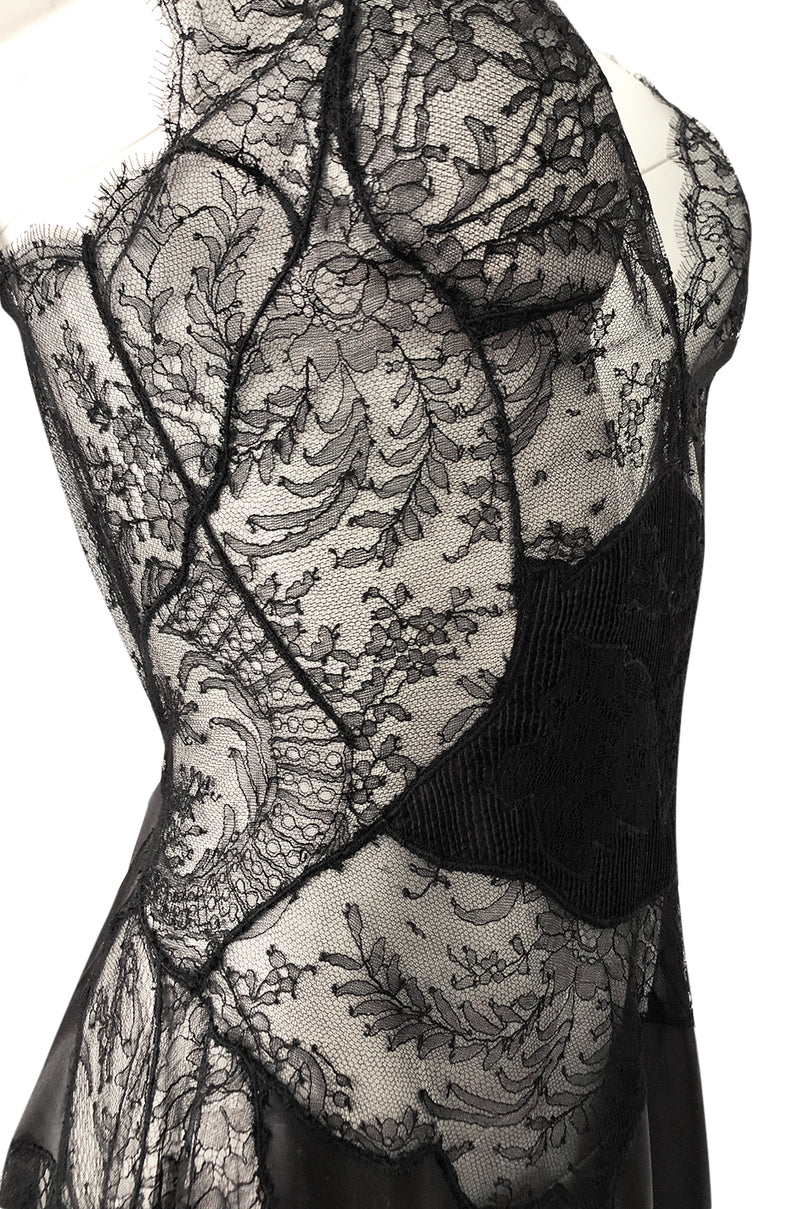 Pre-Fall 2015 Ricardo Tisci for Givenchy Black Silk Satin & Lace Dress