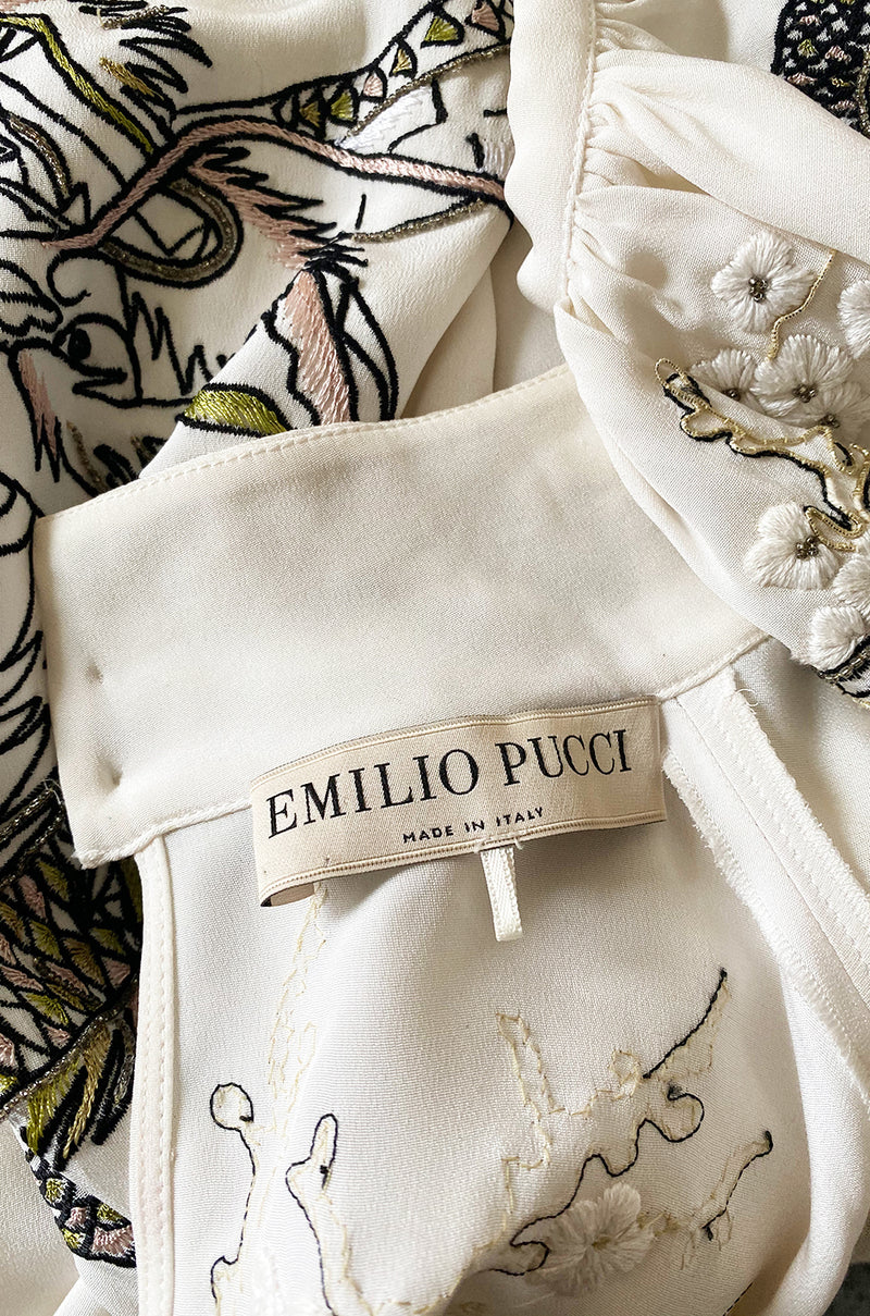 Spring 2013 Peter Dundas for Emilio Pucci Embroidered Dragon Dress