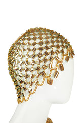 Rare 1970s Paco Rabanne Chain Mail Dress & Headpiece