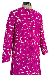 Exceptional Spring 1966 Christian Dior Haute Couture Suit by Marc Bohan In a Pink Patterned Silk Twill
