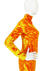 1970s La Mendola Silk Jersey Jumpsuit & Silk Chiffon Overlay