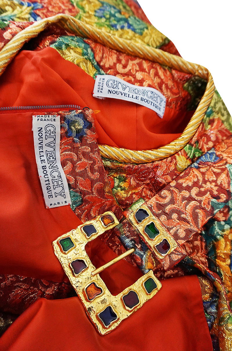 1980s Numbered Demi-Couture Coral Metallic Givenchy Suit