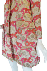 1960s Pink Metallic Pat Sandler Dress & Coat