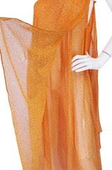 1970s Silk Chiffon Hem Yves Saint Laurent Dress & Capelet