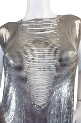 Late 1980s Paco Rabanne Silver Metal Mesh Set