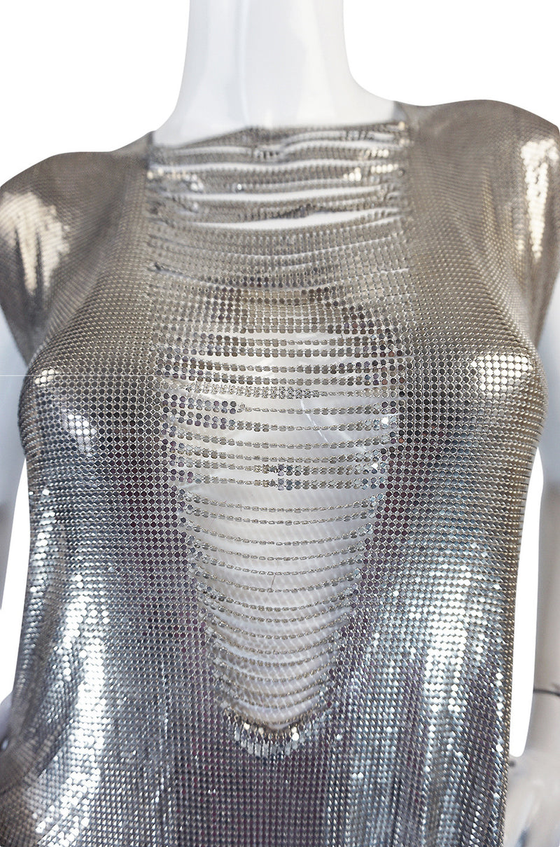 Late 1980s Paco Rabanne Silver Metal Mesh Set