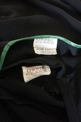 1970s Green Trim Ossie Clark Moss Crepe Trouser Suit