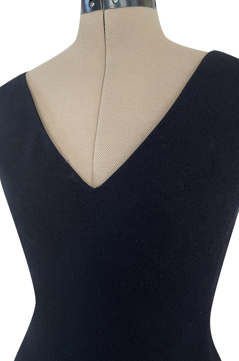 1995 Gianni Versace Couture Fitted Little Black Dress w Plunge Back & Front