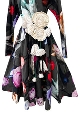 Gorgeous Fall 2019 Prada Cotton Floral Dress with Elaborate Floral Applique