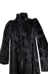 Documented 1973 Biba by Barbara Hulanicki Rare Maternity Label Black Faux Fur Swing Coat