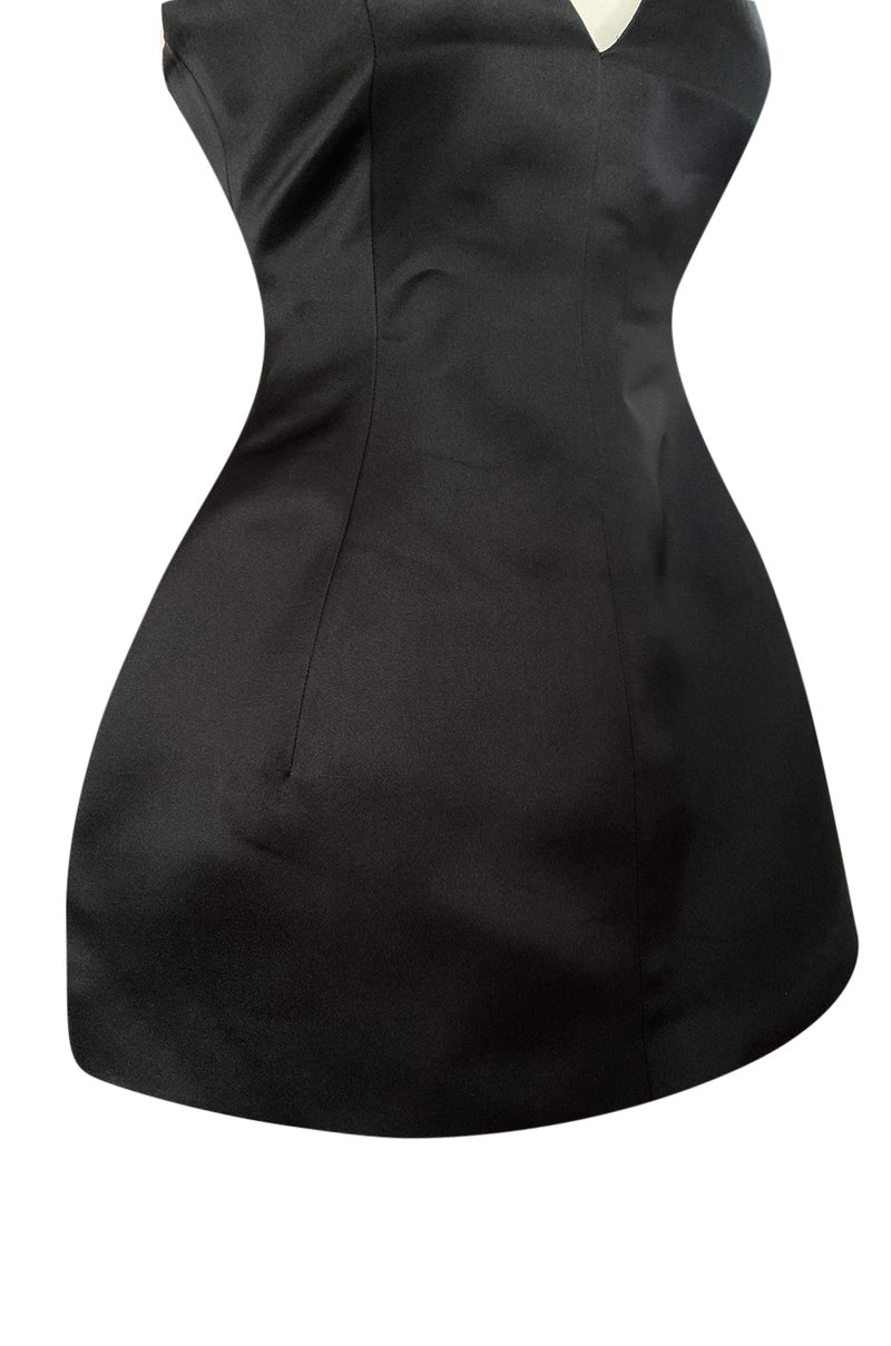 dior satin mini dress Christian Dior Vintage Pink and Black Satin Mini Dress at 1stDibs