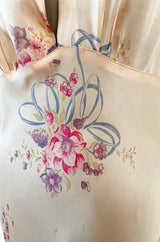 Cutest 1940s Fruit of the Loom Silky Rayon Floral Print Lingerie Dress