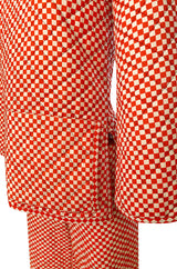 Rare 1971 Marion Foale and Sally Tuffin Red & White Check 'Pajama' Pant Set