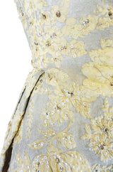 c.1953 Christian Dior Couture Silver & Sequin Fantasy Gown