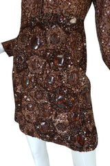 c.1966 Christian Dior Sequin & Tortoise Shell Demi-Couture Dress