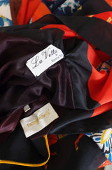 Rare, Early 1970s LaVetta Silk Scarf Caftan Dress