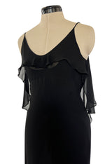 Spring 2004 Yves Saint Laurent by Tom Ford Black Silk Chiffon Dress