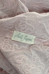 1950s Adele Simpson Pink Cotton Dress w Hand Applique Cording Detail