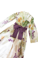 1960s Rare Hand Painted George Halley Silk Gown