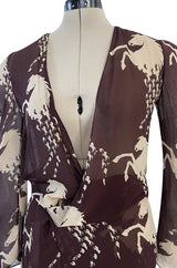 Iconic & Rare Spring 2001 Chloe by Stella McCartney Look 11 Runway Horse Print Dress