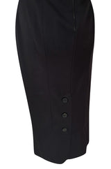 Iconic Fall 2005 Roland Mouret Heavily Documented Black Stretch Wool Mix Galaxy Dress