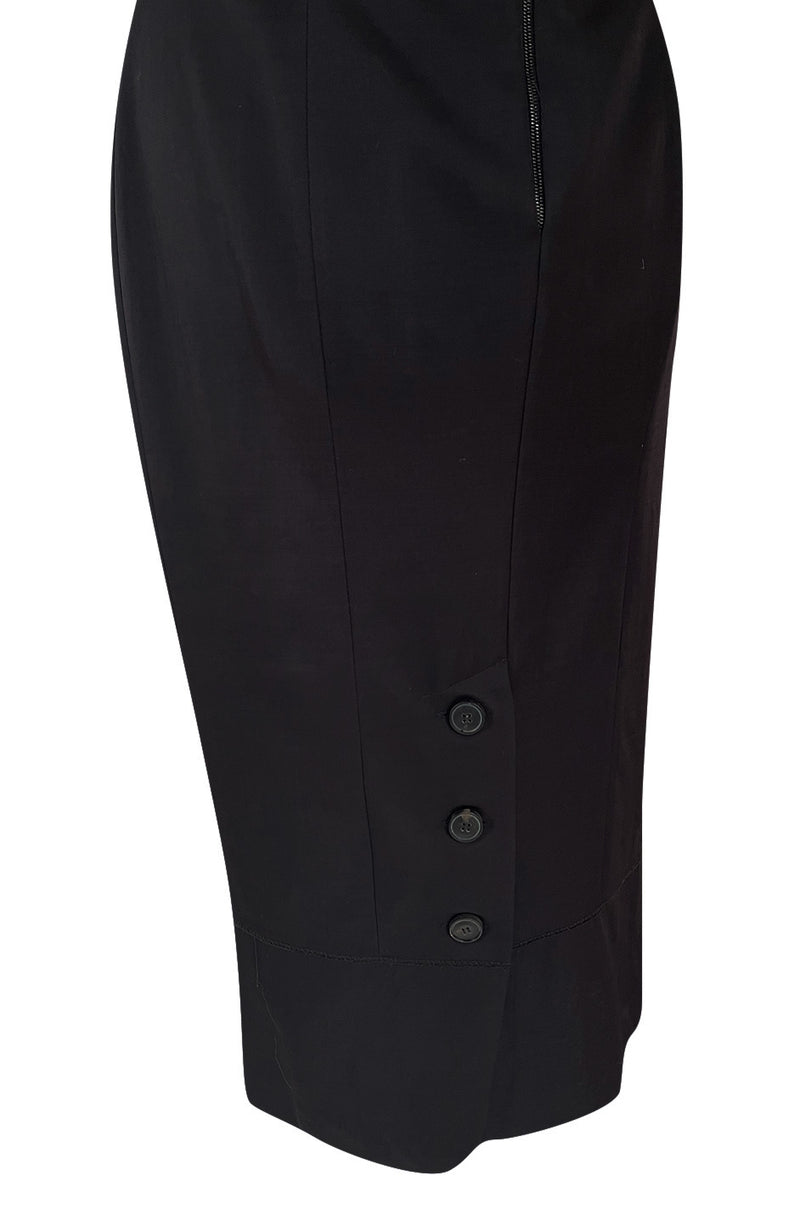 Iconic Fall 2005 Roland Mouret Heavily Documented Black Stretch Wool Mix Galaxy Dress