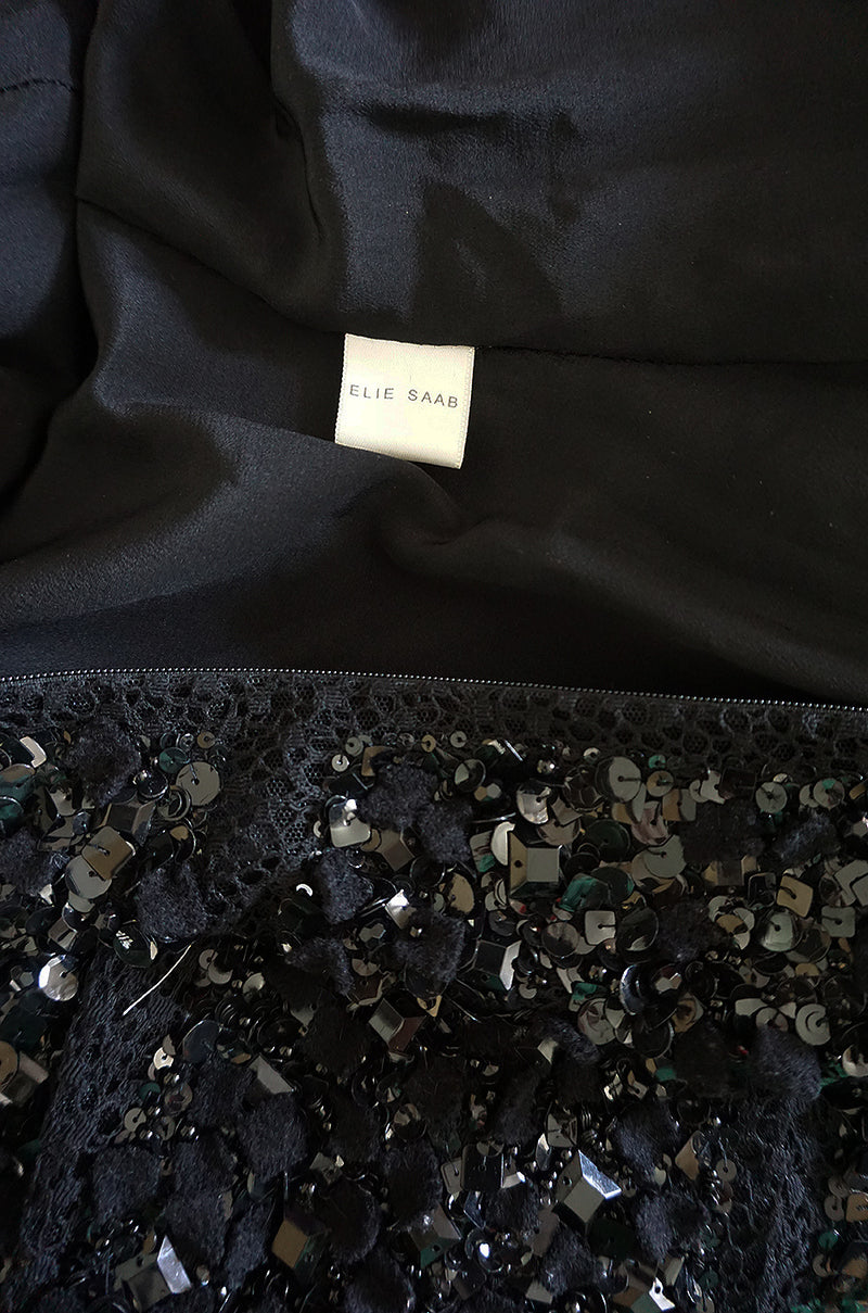 Recent Elie Saab Fully Beaded & Sequinned Black Dress