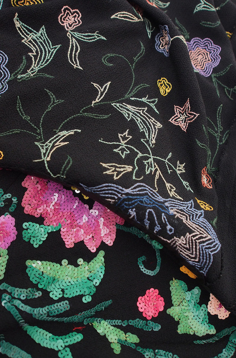 Spectacular Late 1920s, Early 30s Floral Sequin Gown