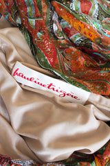 1970s Silk Chiffon Pauline Trigere Caftan Dress