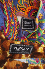 1990s Versace Jeans Couture Leopard Body Suit & Skirt
