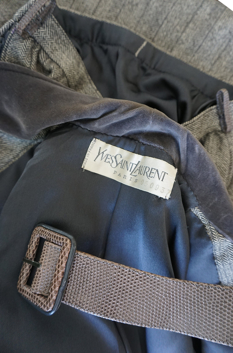 1980s Yves Saint Laurent Haute Couture Herringbone Suit