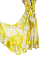 Beautiful 1973 Christian Dior by Marc Bohan Printed Silk Chiffon Dress