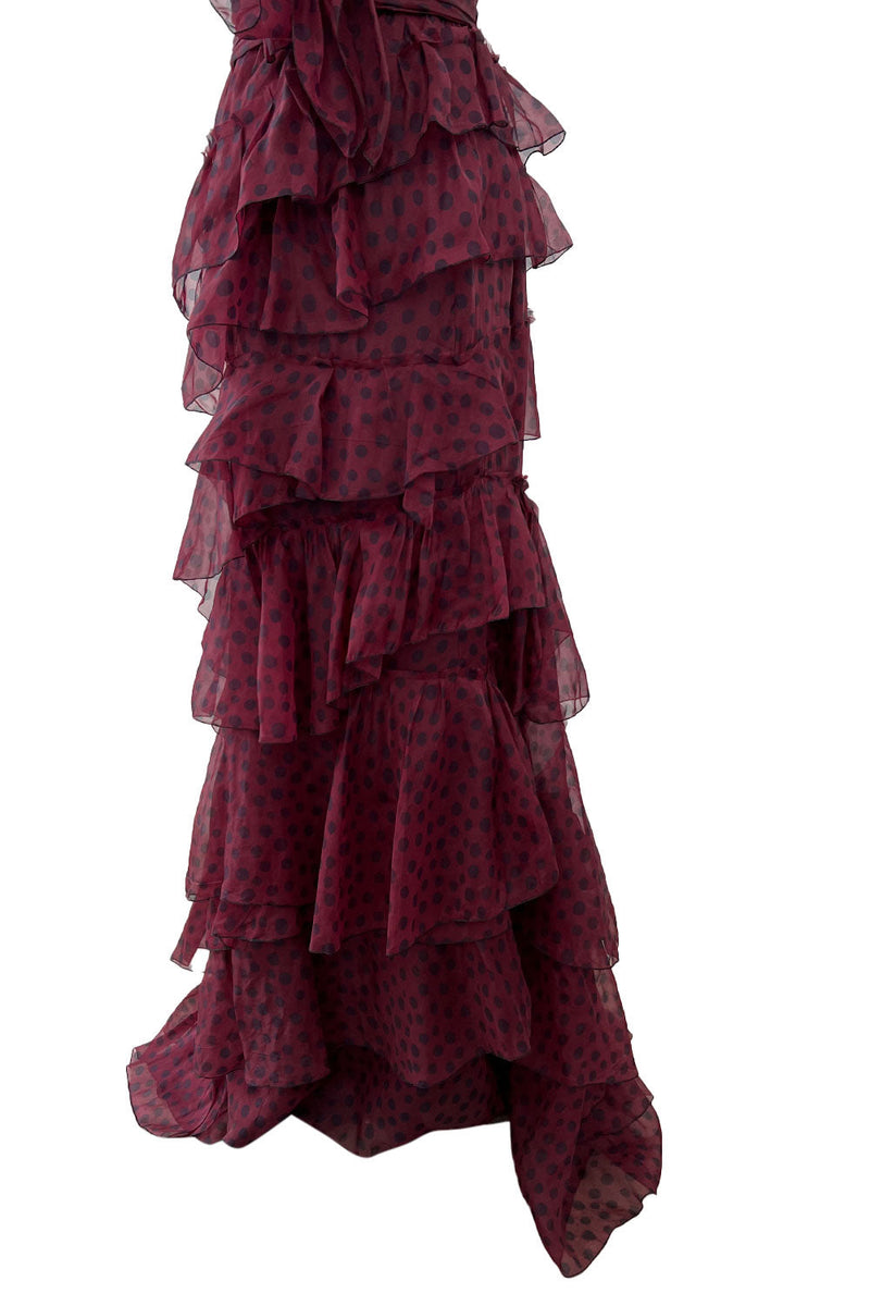 Stunning Pre-Fall 2011 Nina Ricci Runway Tiered & Ruffled Silk Organza Dot Dress