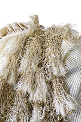 Fall 1977 Bill Blass Couture Gold Top, Tassle Vest & Ivory Silk Skirt Dress Set